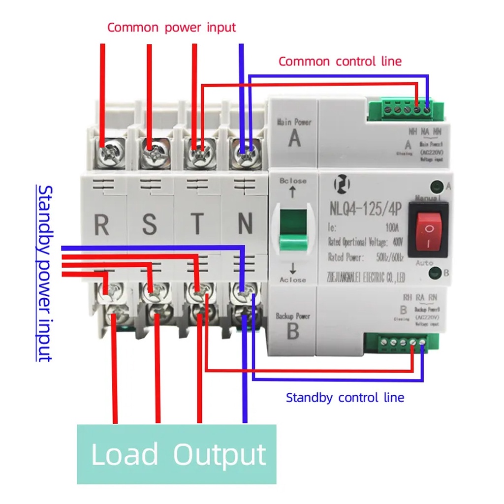 ATS Automatic MCB Type Dual Power Transfer Switch Circuit Breaker 2P 4P ...