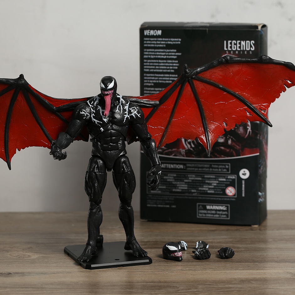 Venom with wing Stand Movable Assemble Action Figure Figurine Model Toy ...