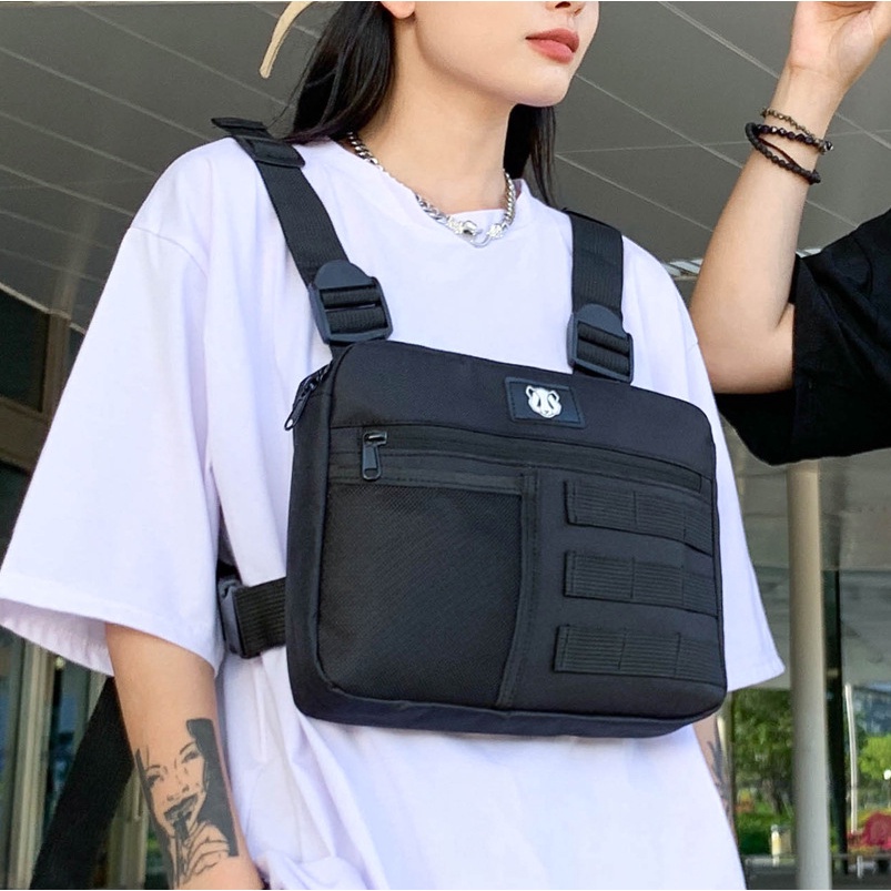 Chest-Rig Bag Men Hip-Hop Streetwear Waist Bag Adjustable Men Tactical ...