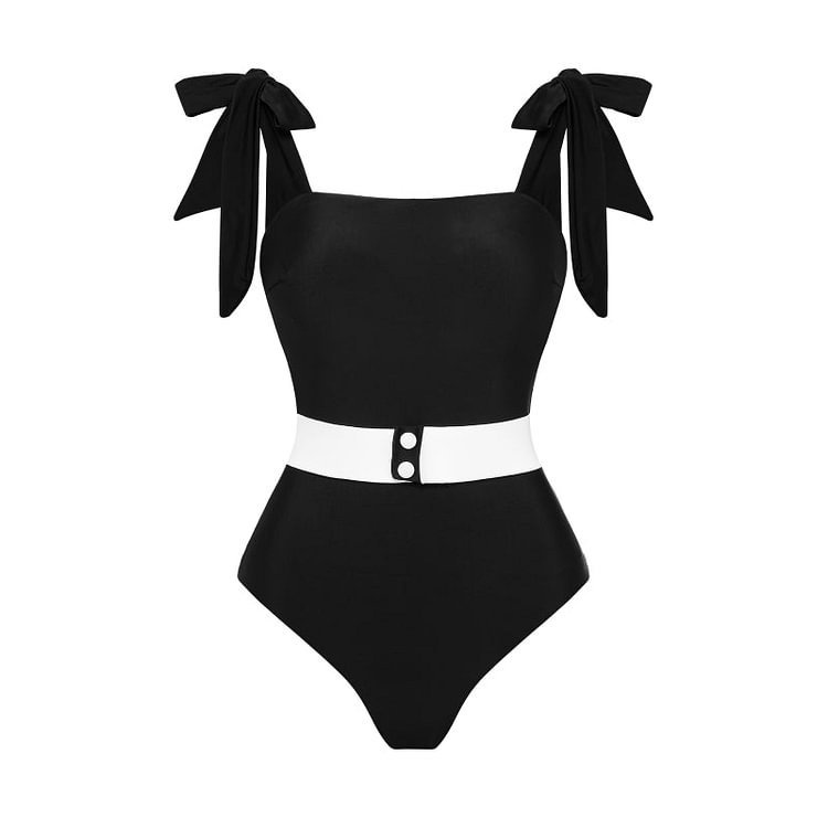 2023 Butterfly Shoulder Strap OnePiece Swimsuit Swimsuit DoubleSided Swimwear Wrap Skirt Suit