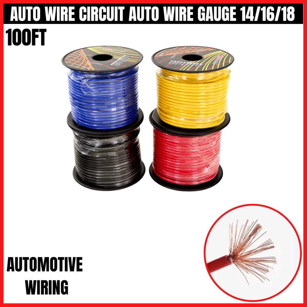 AUTO WIRE CIRCUIT AUTO WIRE GAUGE 14/16/18 100FT LONG HEAVY DUTY