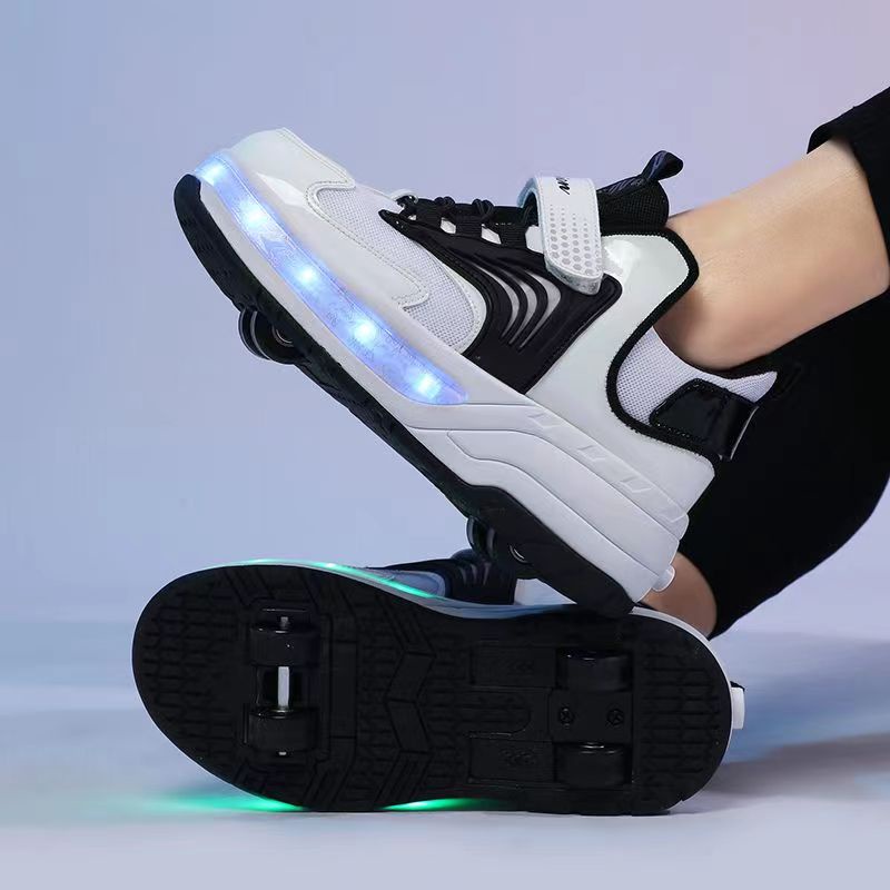 Casual Roller Skate Shoes Deformation Parkour Shoes Invisible Four