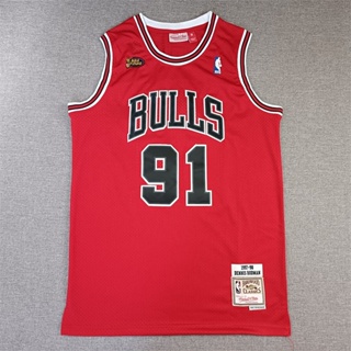 Chicago Bulls Dennis Rodman #91 Nba Great Player Throwback Red