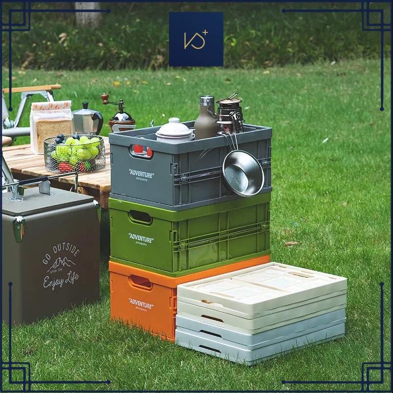 Kitchen Plus Stackable Foldable Storage Crate Basket Outdoor Backup ...