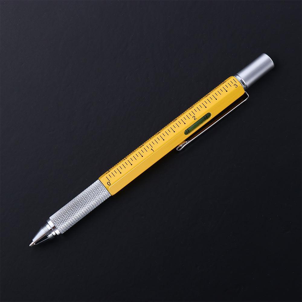 JENNIFERDZ Ballpoint Pen 6 in 1 Aluminum Level Meter Gadget Pen Tool ...