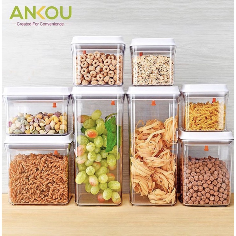 Ankou Airtight 1 Touch Button Container With Scoop And Holder 2300ml ...
