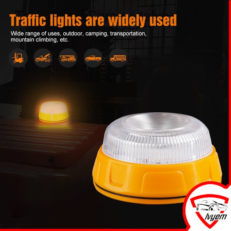 Car LED Emergency Light Strobe Light Base Roadside Traffic Safety Warning Light Car