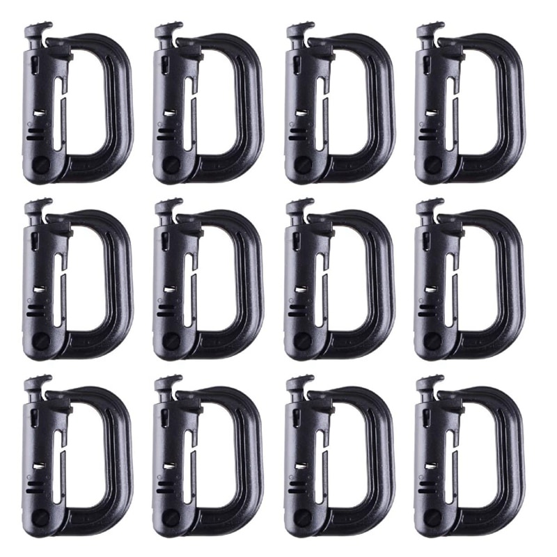 LUC Outdoor 10pcs/lot Small D-Ring Locking Hook Clip Snap Molle Webbing ...