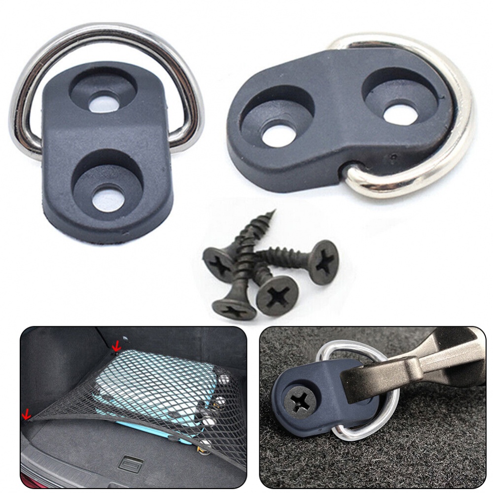 2Pcs Rear Trunk Boot Floor Cargo Net Tie Down Hook Ring Loop Hanging