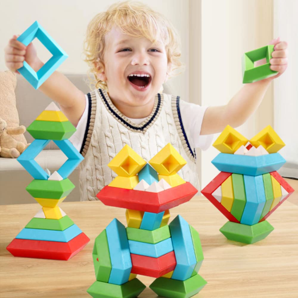 Pyramids Stacking Blocks 30 Pieces, Pyramid Stacking Toy Building