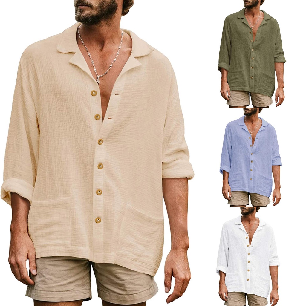 Oversized Men Casual Shirt Vneck Summer Plus Size Button Up Loose Cozy ...