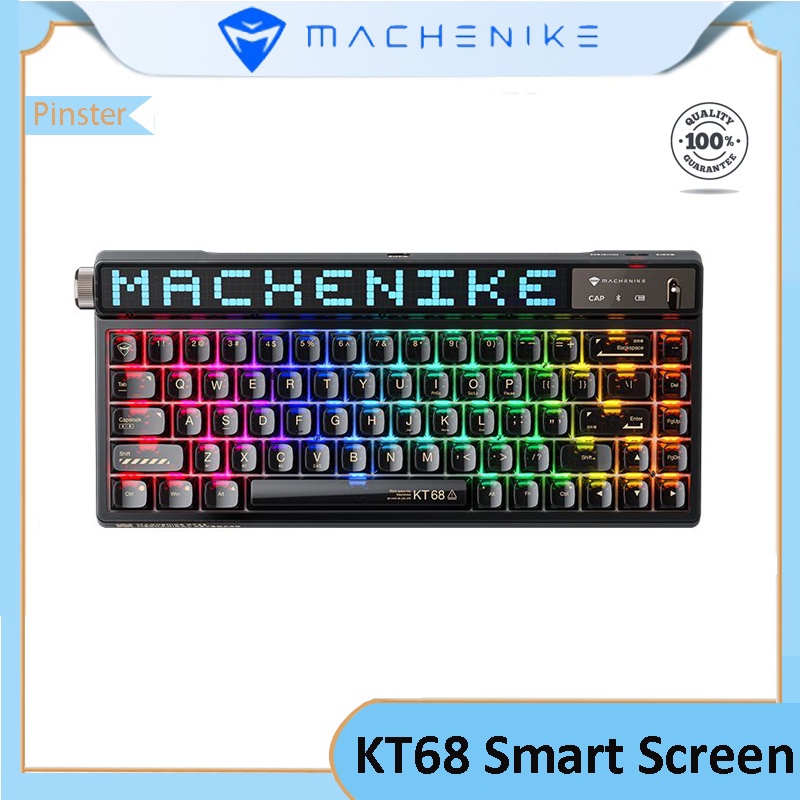 【Available in stock】MACHENIKE KT68 Black Gold Smart Screen Mechanical ...