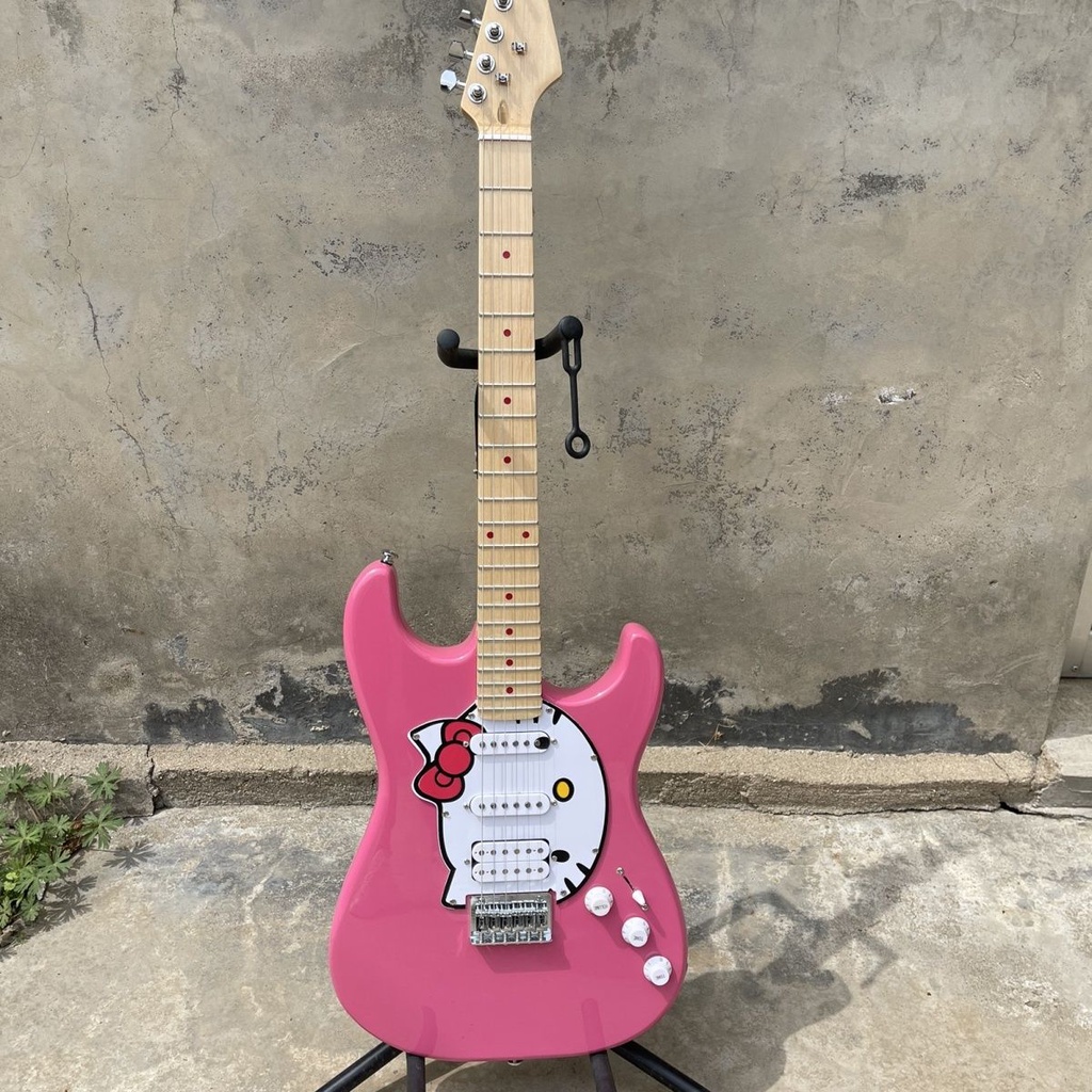 Custom Pink Hello Kitty Electric Guitar SSH Pickups Maple Fretboard SSH ...