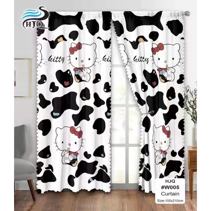 1pcs Cartoon Curtain Home Decor White Hello Kitty Curtain Window Door ...
