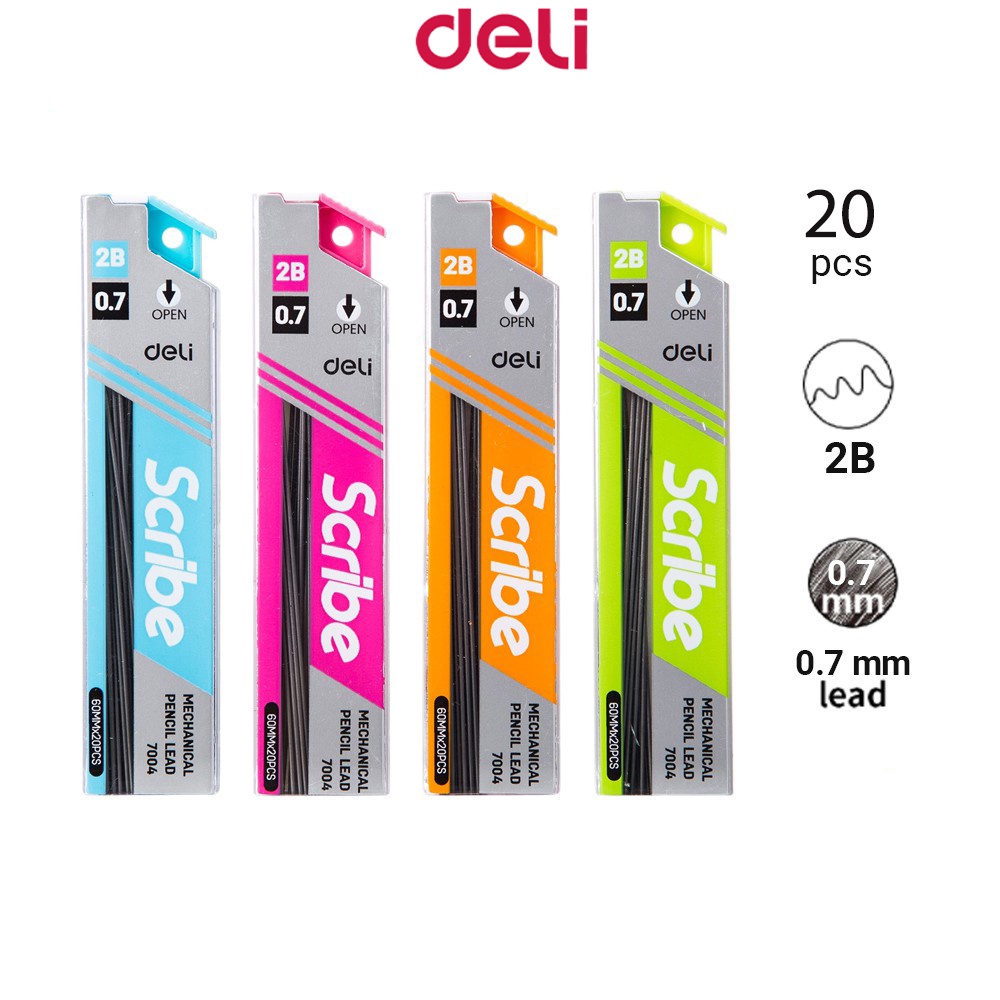 Deli Mechanical Pencil Lead Refill 20 Pcs/Box 0.7mm 2b Shopee Philippines