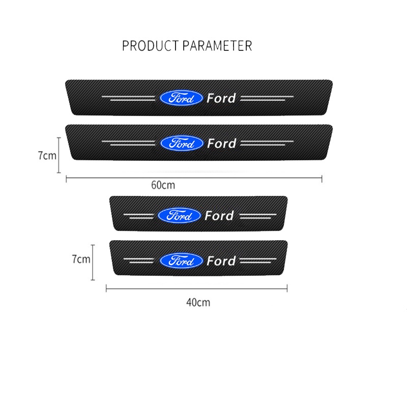 Ford Car Door Sill Side Anti Scratch Protector Sticker Threshold Carbon ...