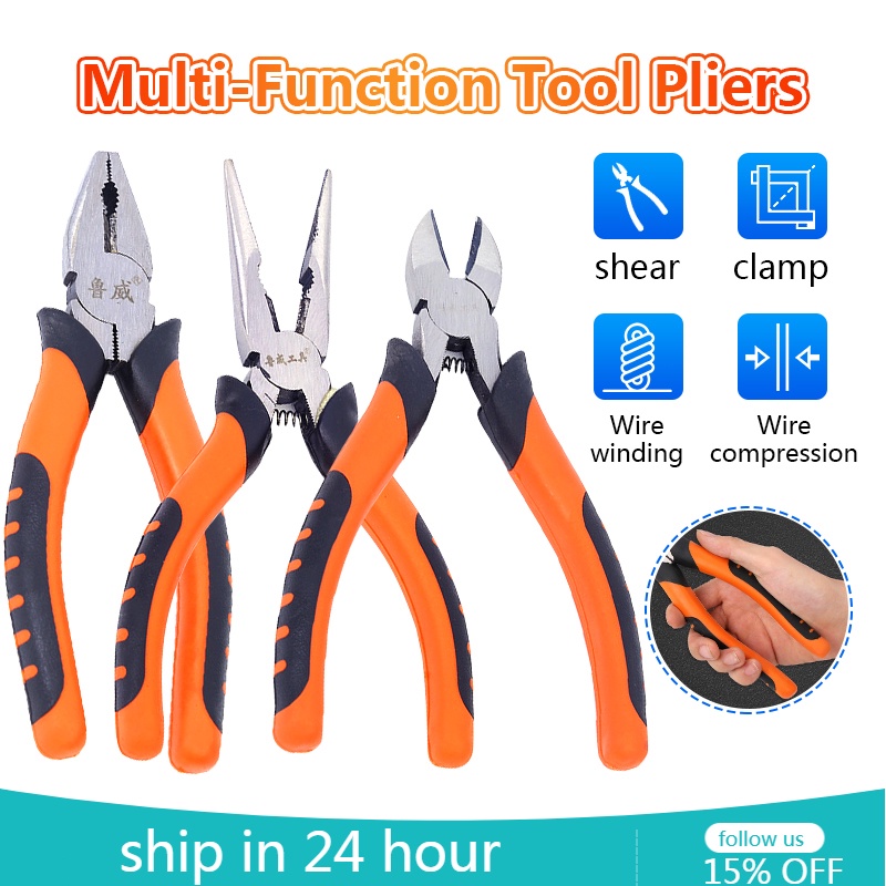 6" Standard Pliers Cutter Long Nose Combination Pliers Long Nose Plier