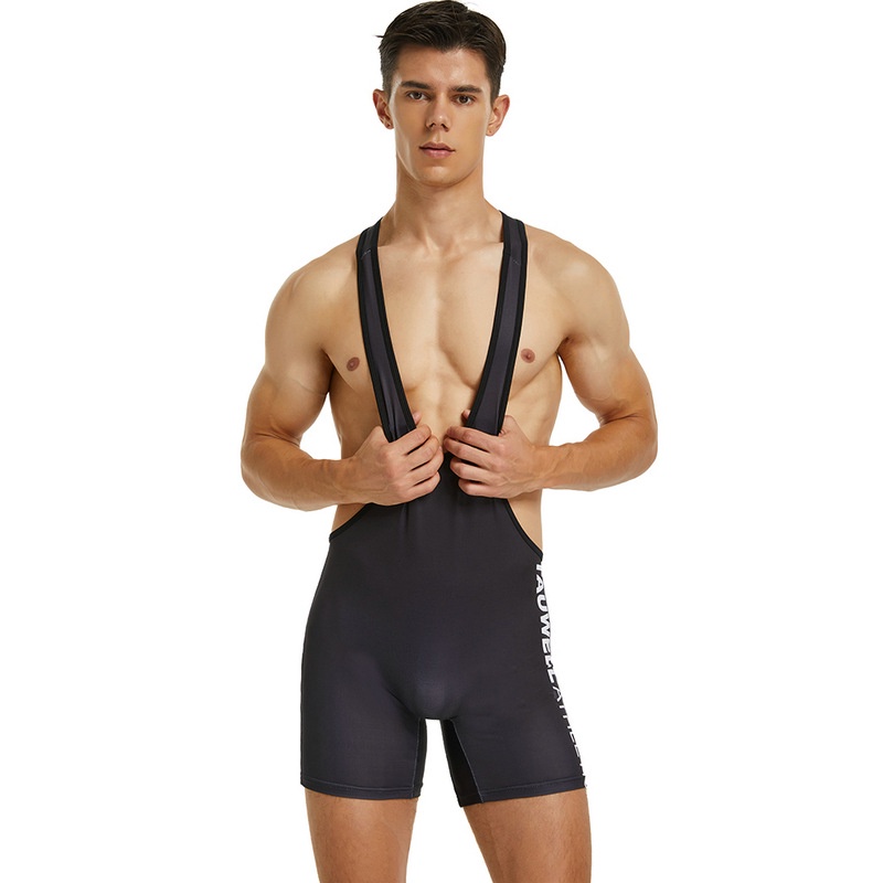 TAUWELL Men's conjoined vest quick-drying sexy Bodysuit fitness ...