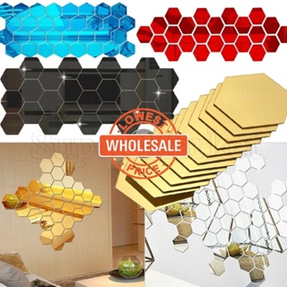 3D Hexagon Acrylic Mirror Wall Stickers DIY Art Wall Decor Stickers Home  Decor