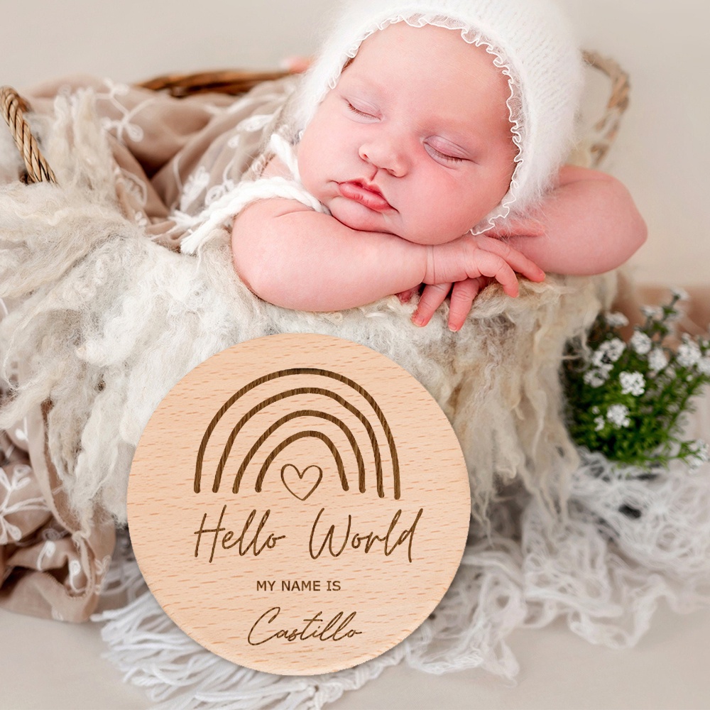 Birth Stat Sign Personalized for Newborn Baby Baby Announcement Wooden ...