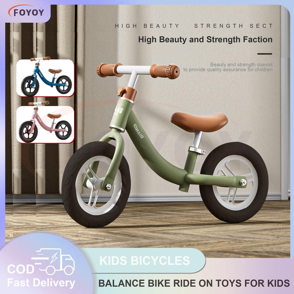 Foyoy Balance Bike for 3 Years Old Ride on Toys for Kids Baby Bike Adjustable Toddler Bike for boys Shopee Philippines