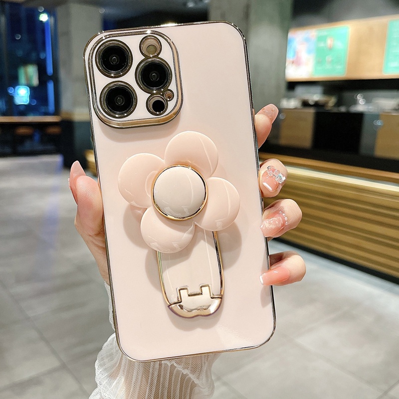 Fashion Durable Plating Windmill Phone Holder Case For Samsung Galaxy A30  A30s A52s A52 A51 A50s A50 5G Soft Silicone Shockproof Back Cover