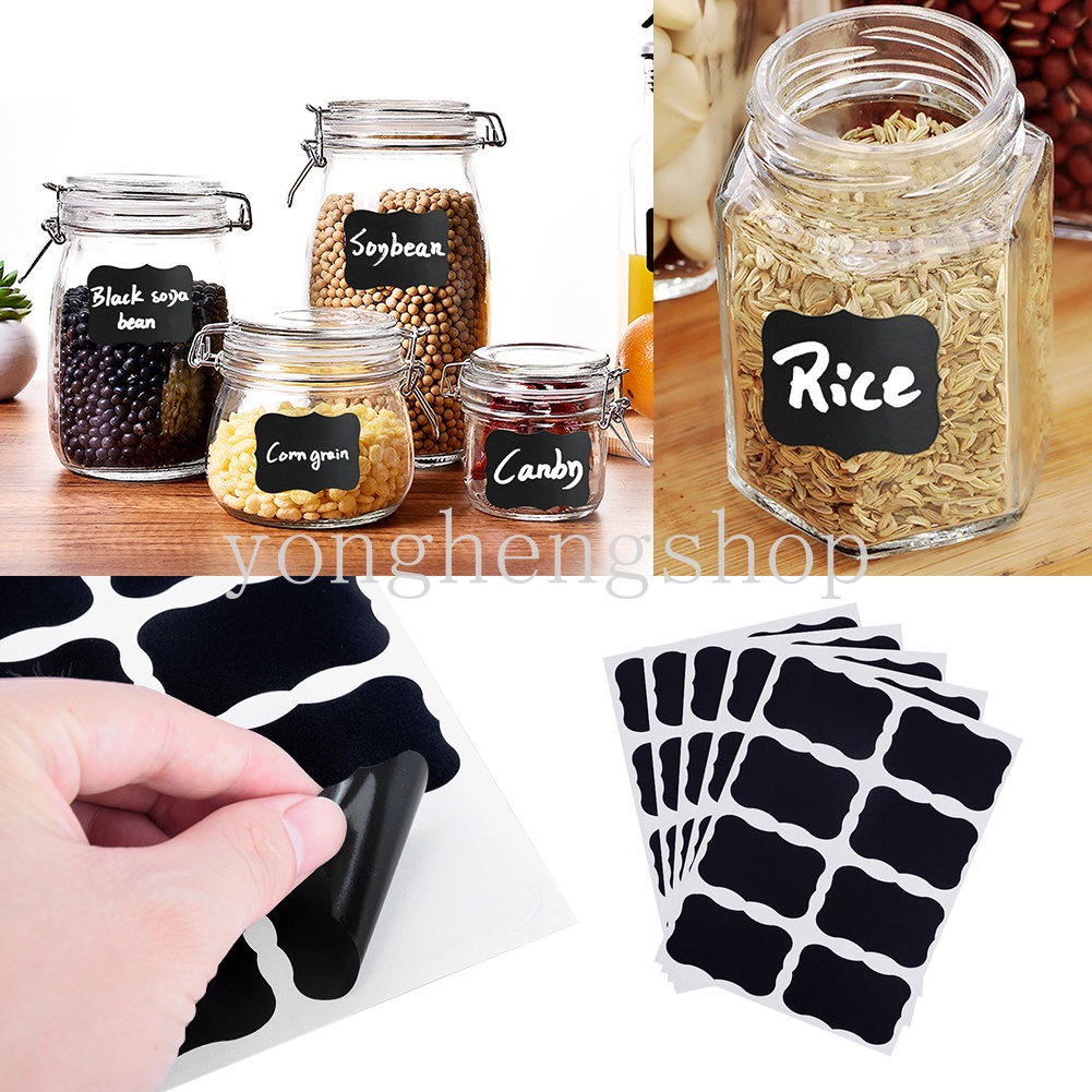36pcs/set Glass Jar Bottle Sticker Erasable Chalkboard Lables Kitchen ...