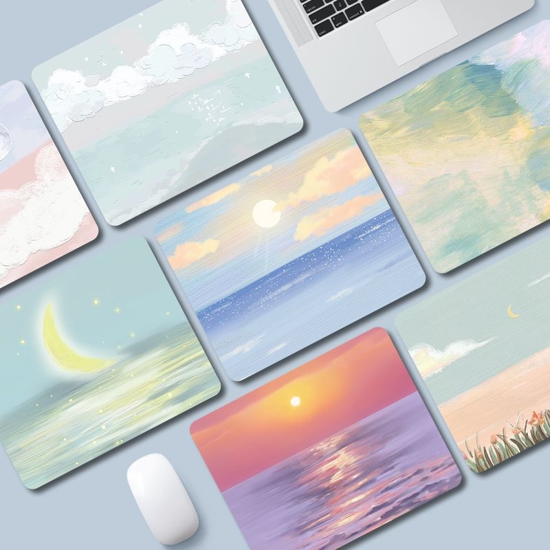 Oil Painting Style Creative Mouse Pad Girls Office Simple Wrist ...