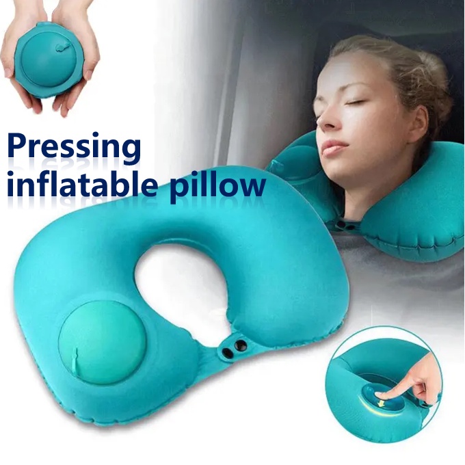 Foldable U-Shaped travel neck pillow car neck pillow Inflatable Pillow Soft  Portable camping pillows