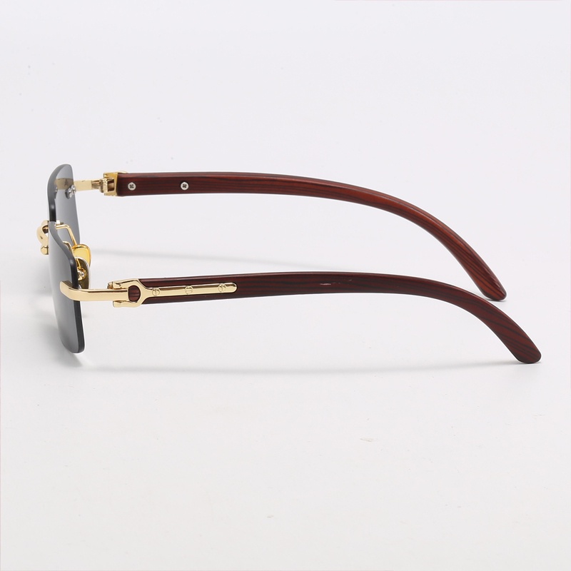Cartier Rimless Finished Myopia Glasses Women Men Imitation Wood Grain Anti Blue Light Nearsighted Eyewear Diopter Shopee Philippines