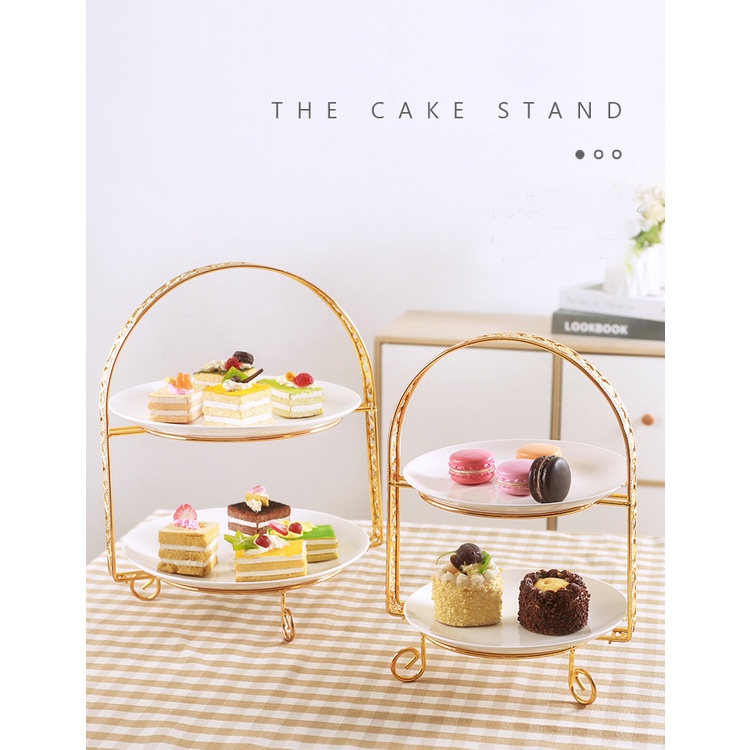 Livingplus Elegant Simple Wedding Cake Dessert Cake Stand with Ceramic ...