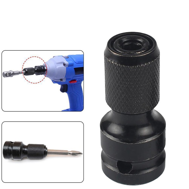 Convert Air/Power Impact Wrench to Drill with 1/2 Square to 1/4 Hex