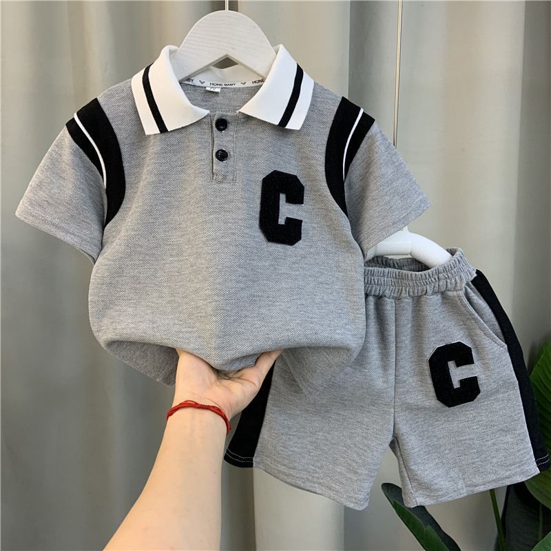 Summer Baby Kids Clothes Sets Toddler Boys Cotton Sleeve Polo T-shirt ...