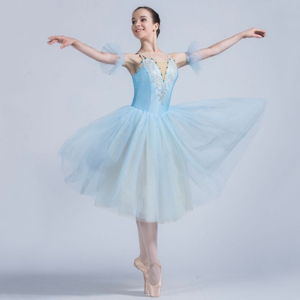 Children Ballet Dress Swan Lake Ballet Costume Light Blue Puffy Gauze ...