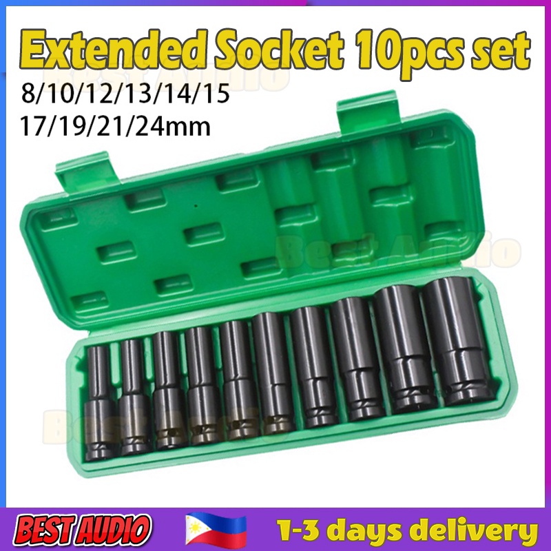 【New】Impact Wrench Socket 10 pcs Set 1/2'' Electric Power Tool Hex
