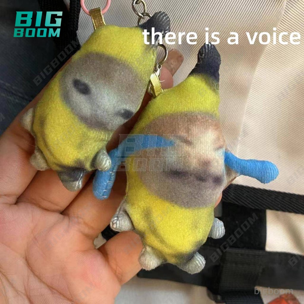Crying banana cat Crying cat meow with sound Funny voice keychain doll