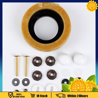 Toilet Wax Ring Kit for Floor Outlet Toilets New Install or Re-seat with  Flange and Bolts 