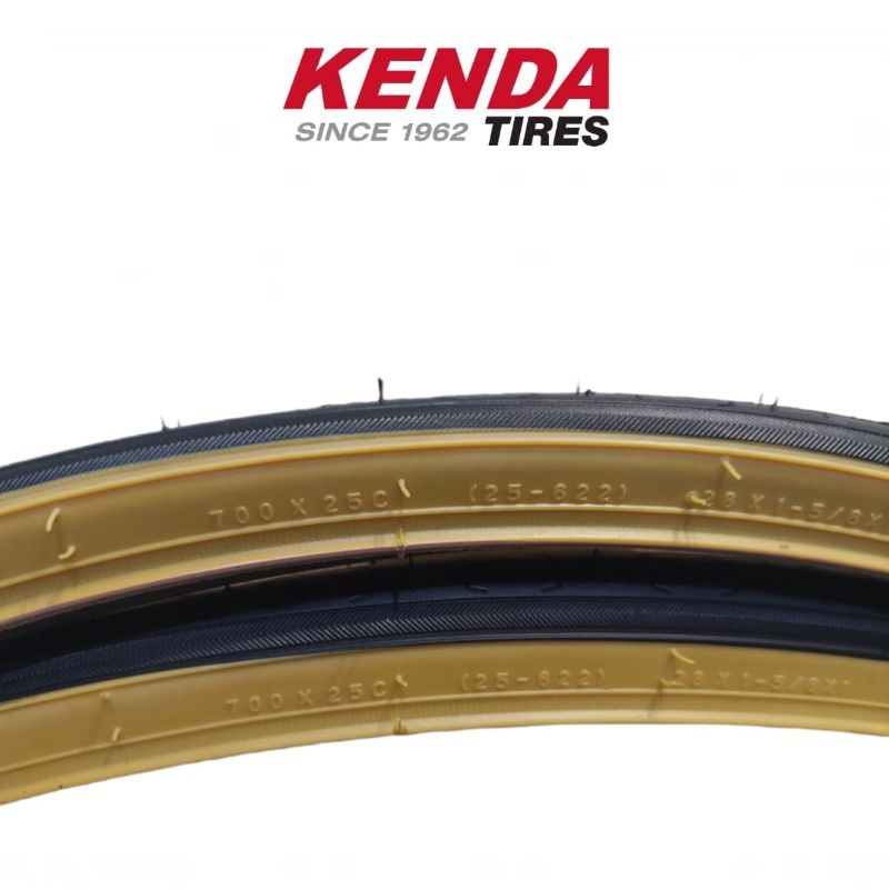 HITAM Kenda Outer Tire 700x25 C 25c K 152 K152 Fixie Bike Roadbike Skinwall Tanwall Black Brown