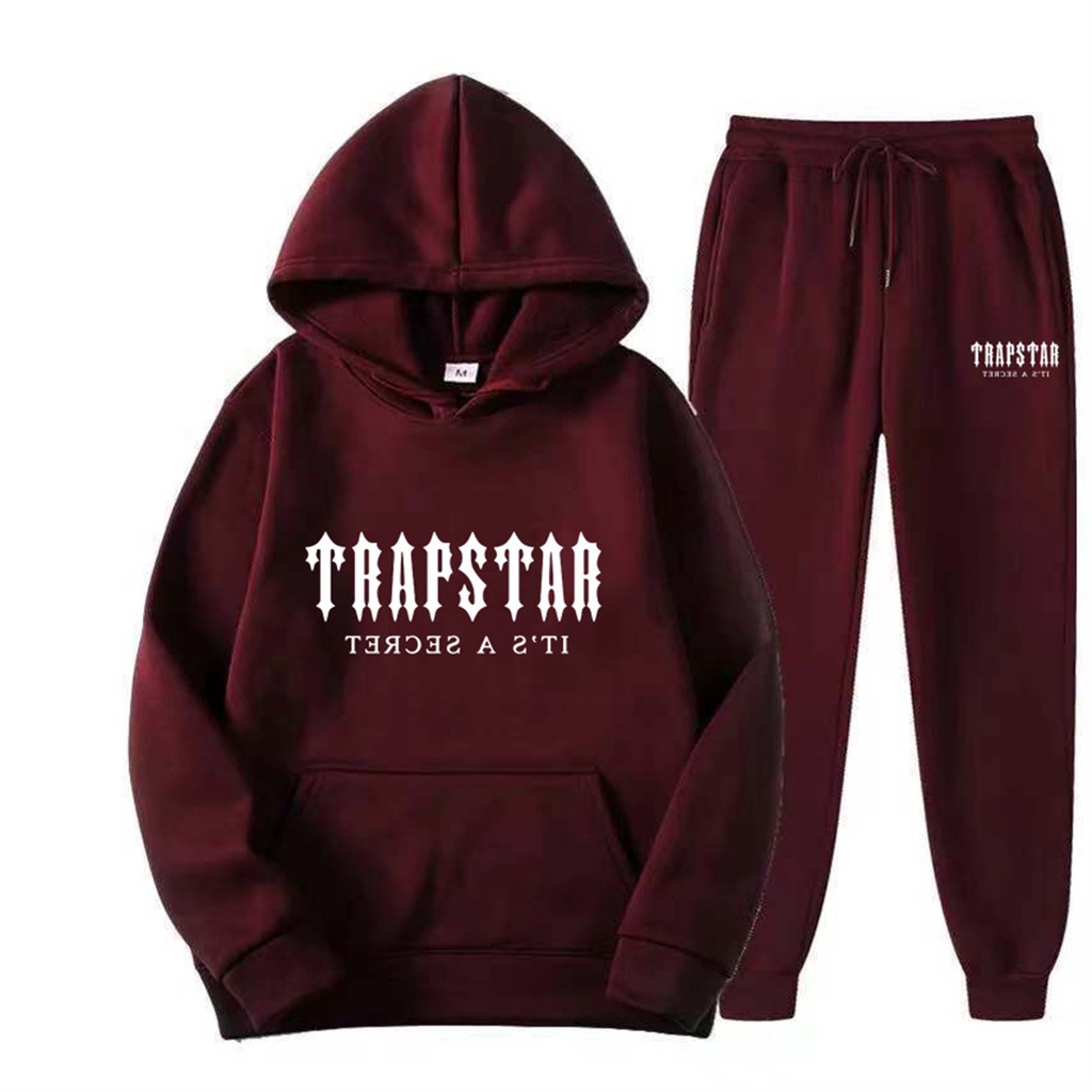 TRAPSTAR Letter Printed Sportswear 8 Colours Warm Two Piece Set Loose ...