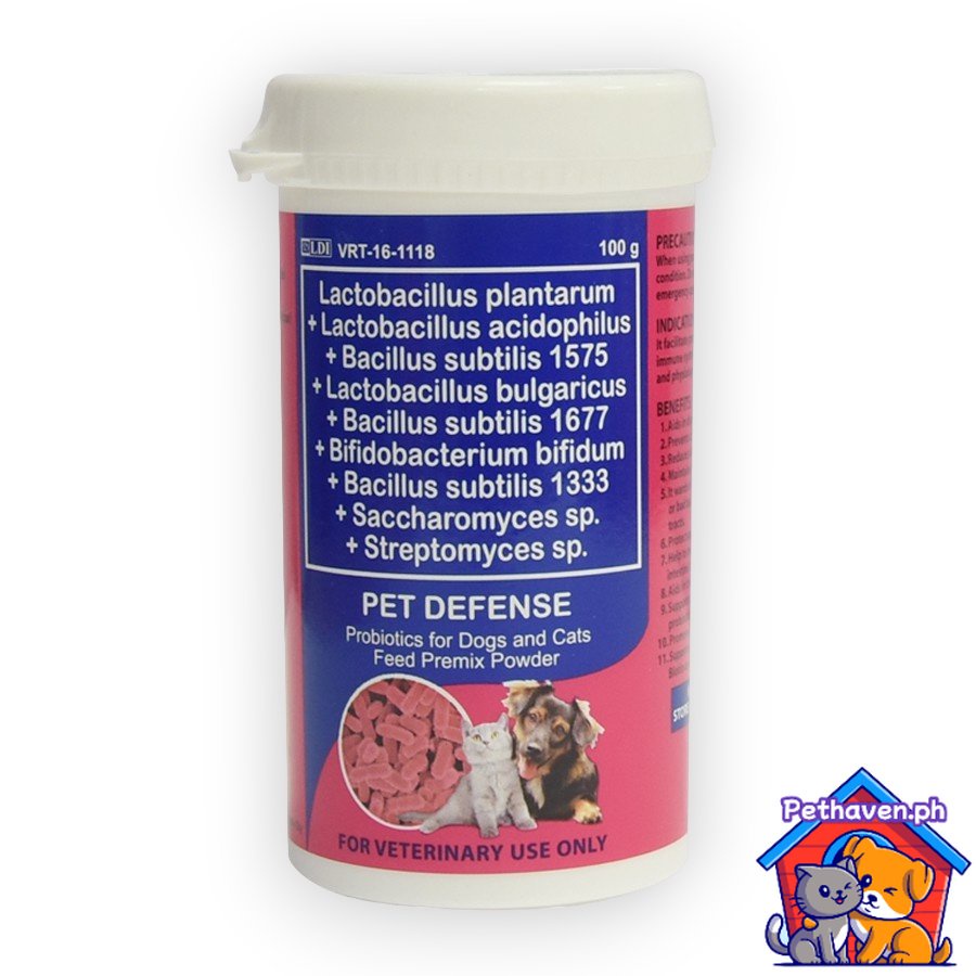 Happy Pets Pet Defense Probiotics for Dogs and Cats Feed Premix Powder