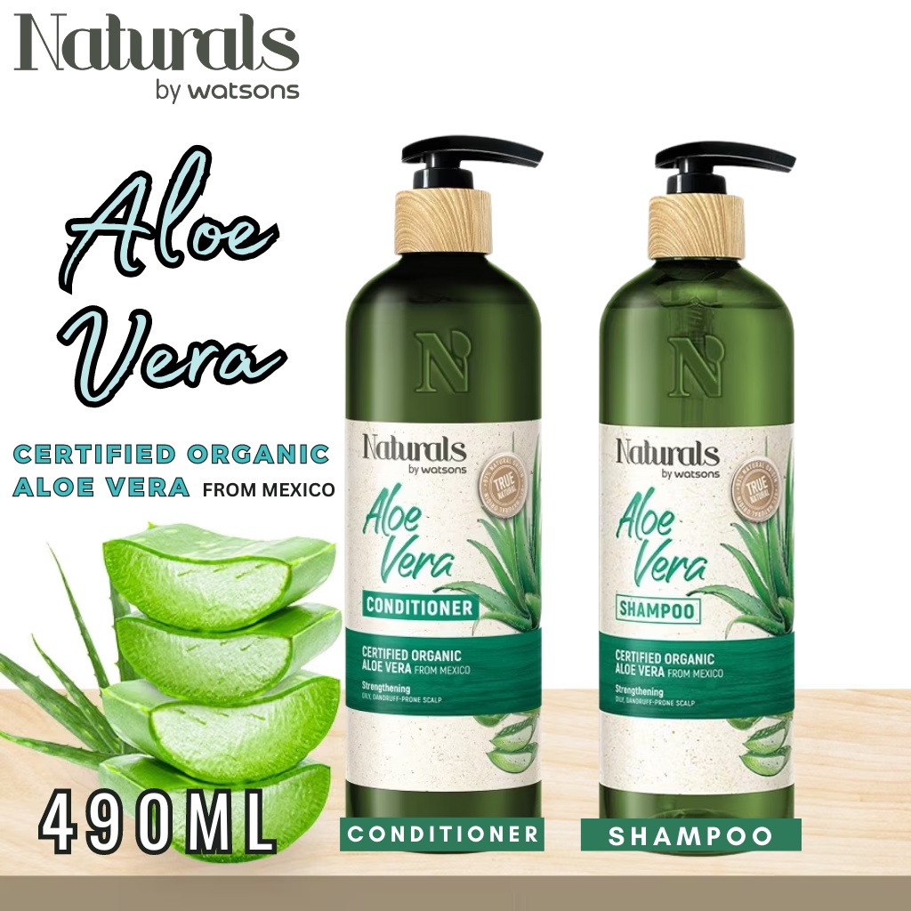 Naturals By Watsons Certified Organic Aloe Vera From Mexico Shampoo Or Conditioner 490ml 2638