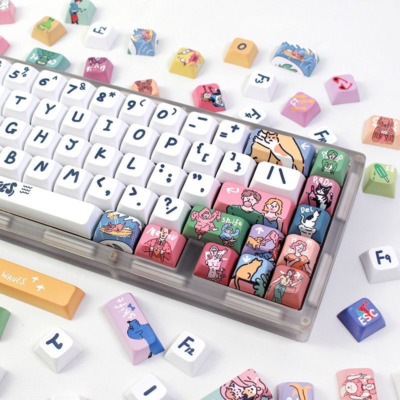 123Keys/Set Trendy Youth Keycaps XDA Profile PBT DYE-SUB DIY Custom for ...