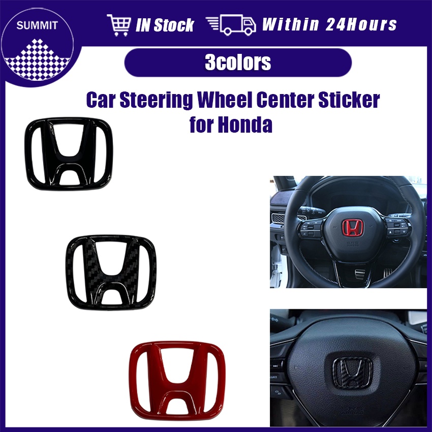 ABS Car Sticker Steering Wheel Replacement Logo Emblem Sticker Carbon ...