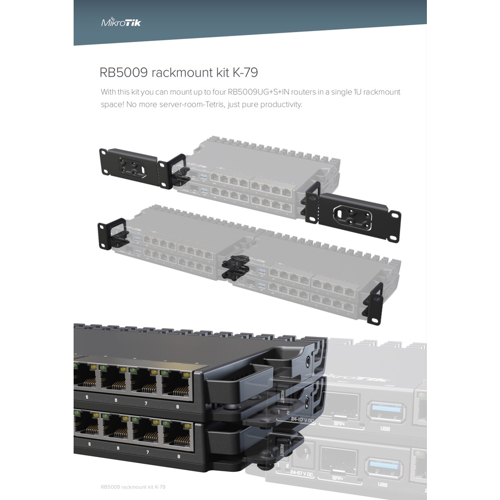 MikroTik K-79 Rackmount Kit for RB5009UG+S+IN / RB5009UPr+S+IN | K79 ...