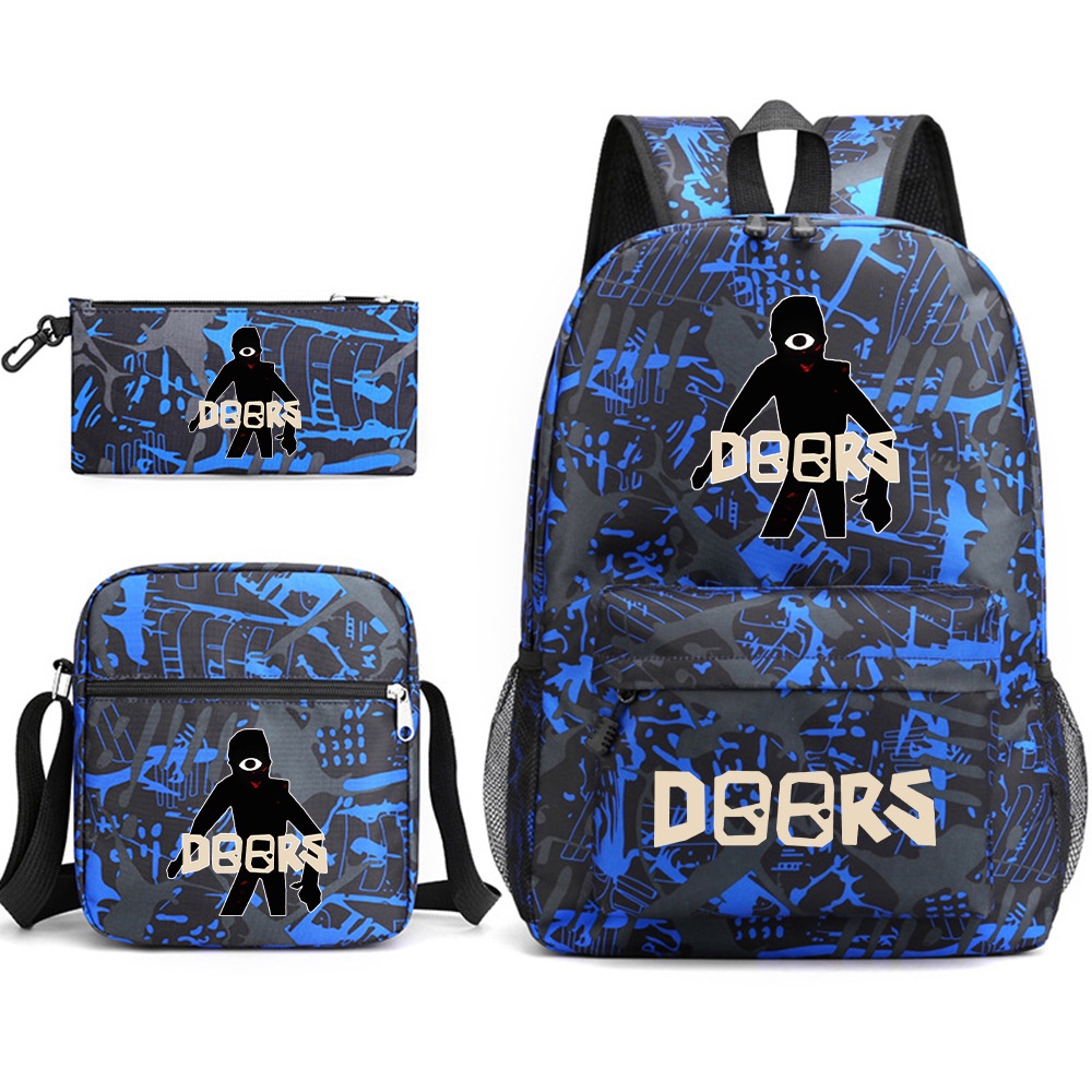 Doors roblox Three-Piece Set School Bag Printed Breathable Practical  Backpack Large Capacity Canvas Bag | Shopee Philippines