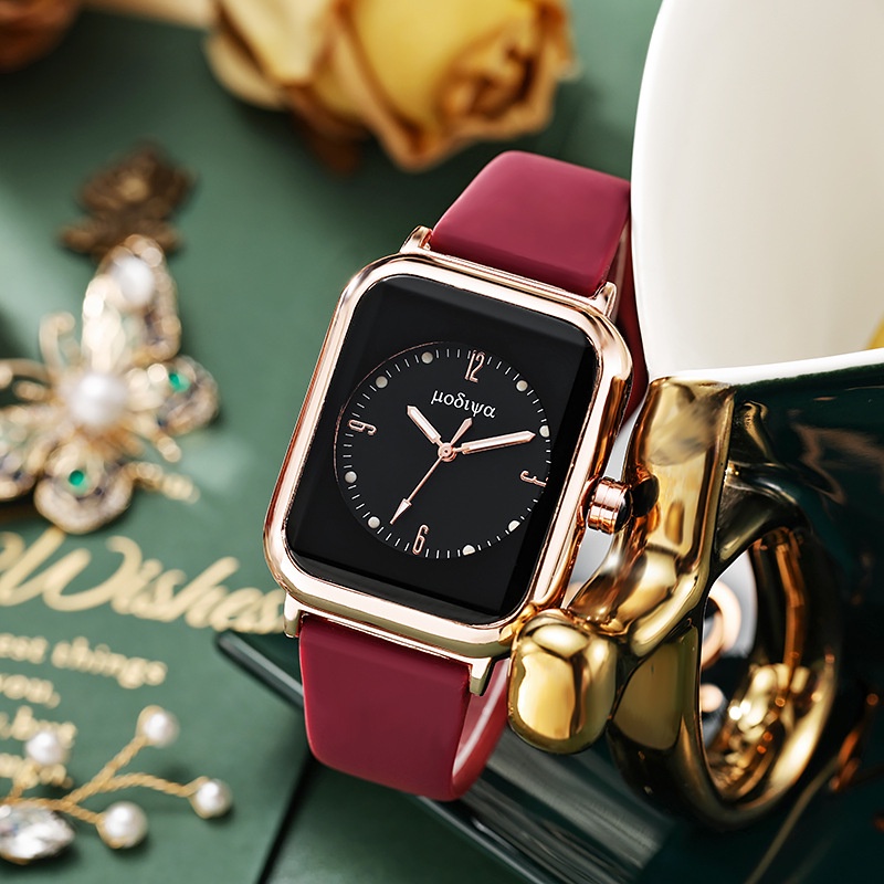 Luminous Quartz Watch Women's Fashion Silicone Small Square Watch ...