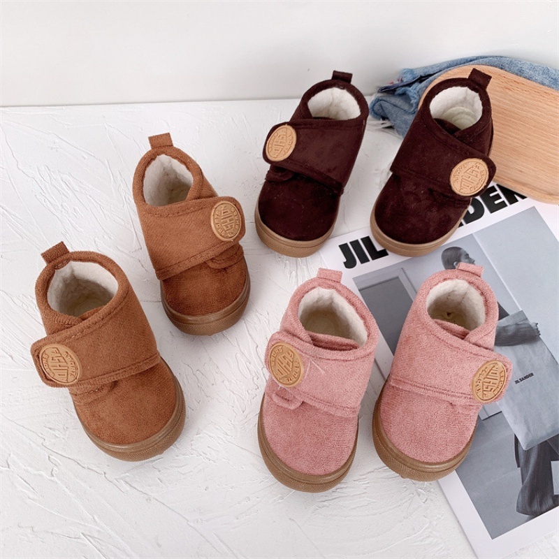Boots Baby Boy Snow Boots Anti Slip Solid Color Thickened Soft Soled