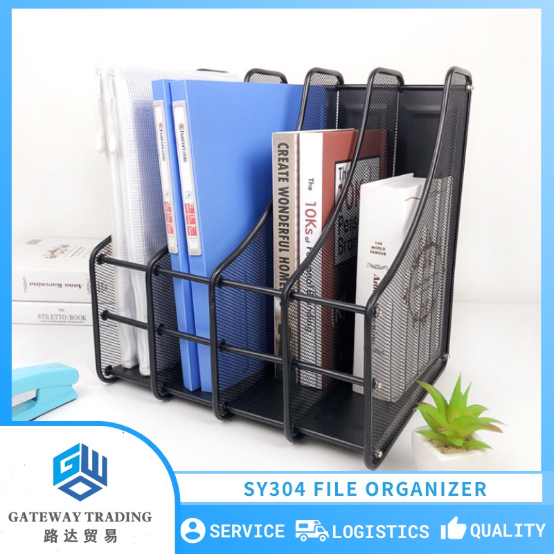 Metal File Frame Black Multi-Layers Rack Office Desk Organizer Layered ...