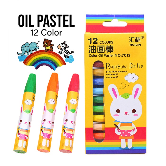 12 Color Children's Crayon Set Art Graffiti Washable Oil Pastels Pen/Alat Lukisan Budak/Oil