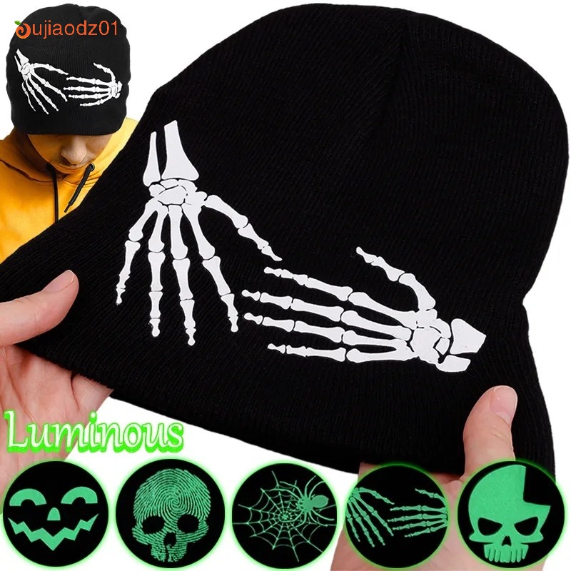 Werownsgso Y2k Beanie Spider Web Hat Fashion Hip Hop gebreide mutsen, warme Y2k muts voor heren en dames, donkergrijs, One size